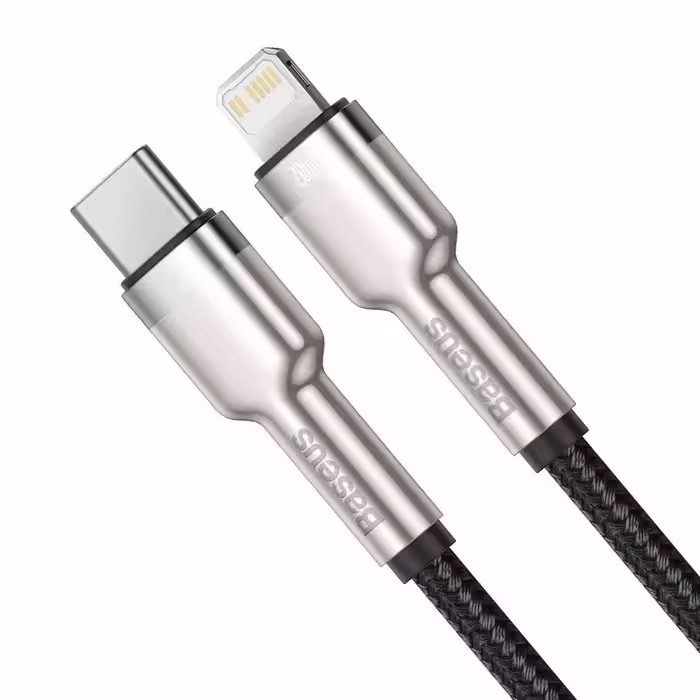 کابل تبدیل USB-C به لایتنینگ باسئوس مدل Cafule Metal 20W طول 1 متر