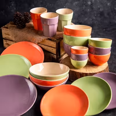 کاسه سرامیکی مدل آبگوشت خوری طرح پاستلو کد P بسته 6 عددی