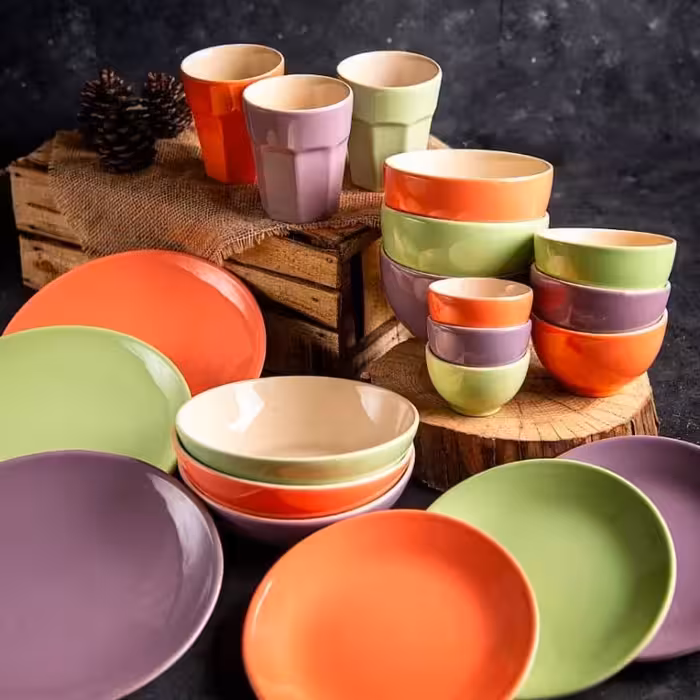 کاسه سرامیکی مدل آبگوشت خوری طرح پاستلو کد P بسته 6 عددی