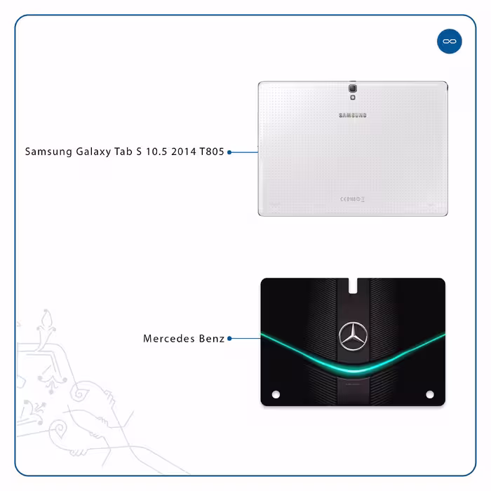 برچسب پوششی ماهوت مدل Mercedes-Benz مناسب برای تبلت سامسونگ Galaxy Tab S 10.5 2014 T805