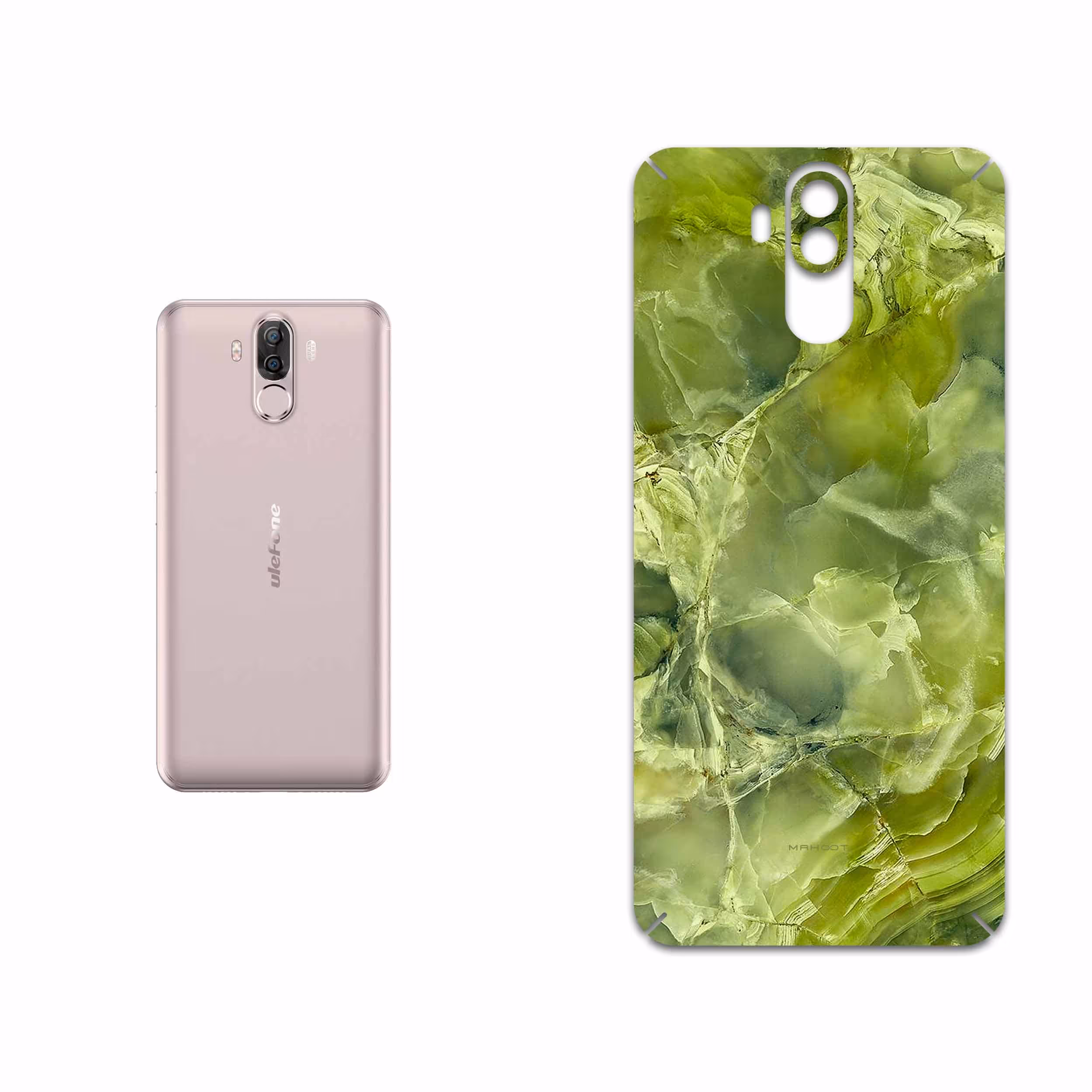 برچسب پوششی ماهوت مدل Green Crystal Marble مناسب برای گوشی موبایل یولفون Power 3S