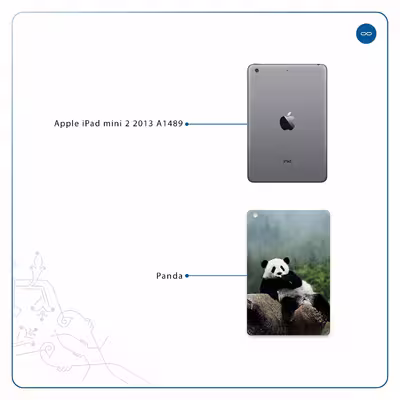 برچسب پوششی ماهوت مدل Panda مناسب برای تبلت اپل iPad mini 2 2013 A1489