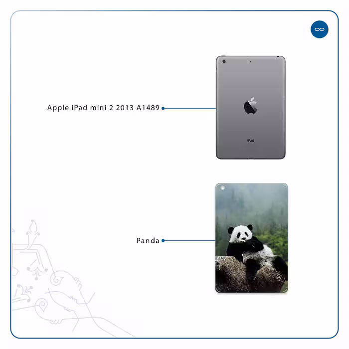 برچسب پوششی ماهوت مدل Panda مناسب برای تبلت اپل iPad mini 2 2013 A1489