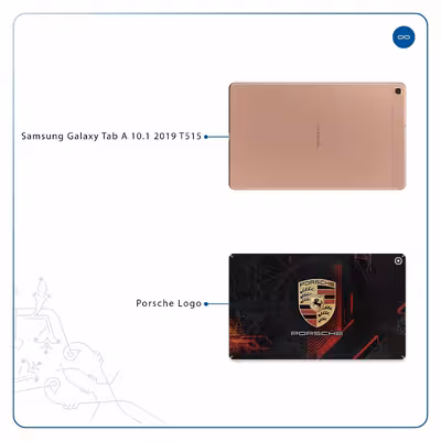 برچسب پوششی ماهوت مدل Porsche-Logo مناسب برای تبلت سامسونگ Galaxy Tab A 10.1 2019 T515
