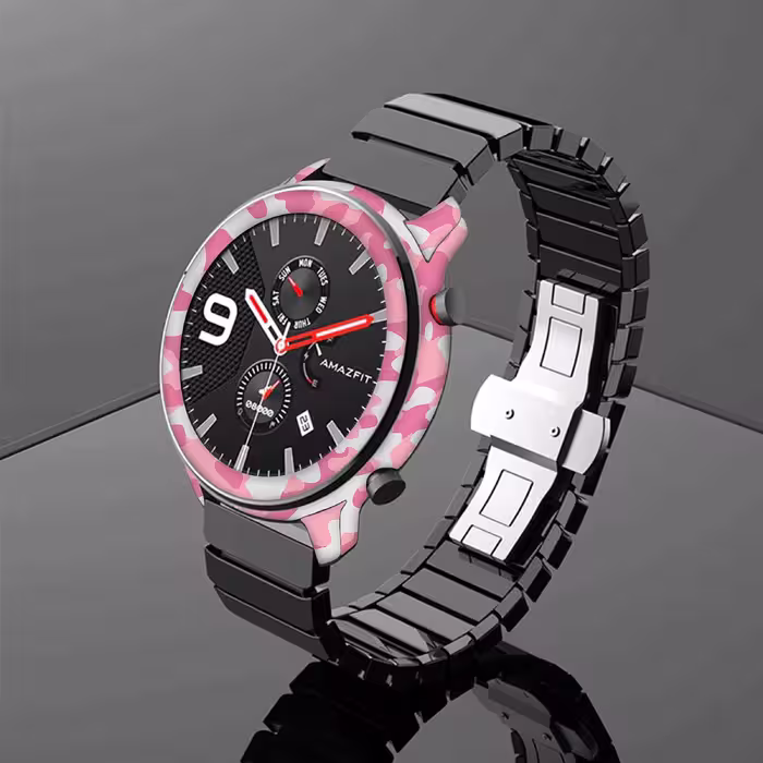 برچسب ماهوت طرح Army Pink مناسب برای ساعت هوشمند شیایومی Amazfit GTR 47mm