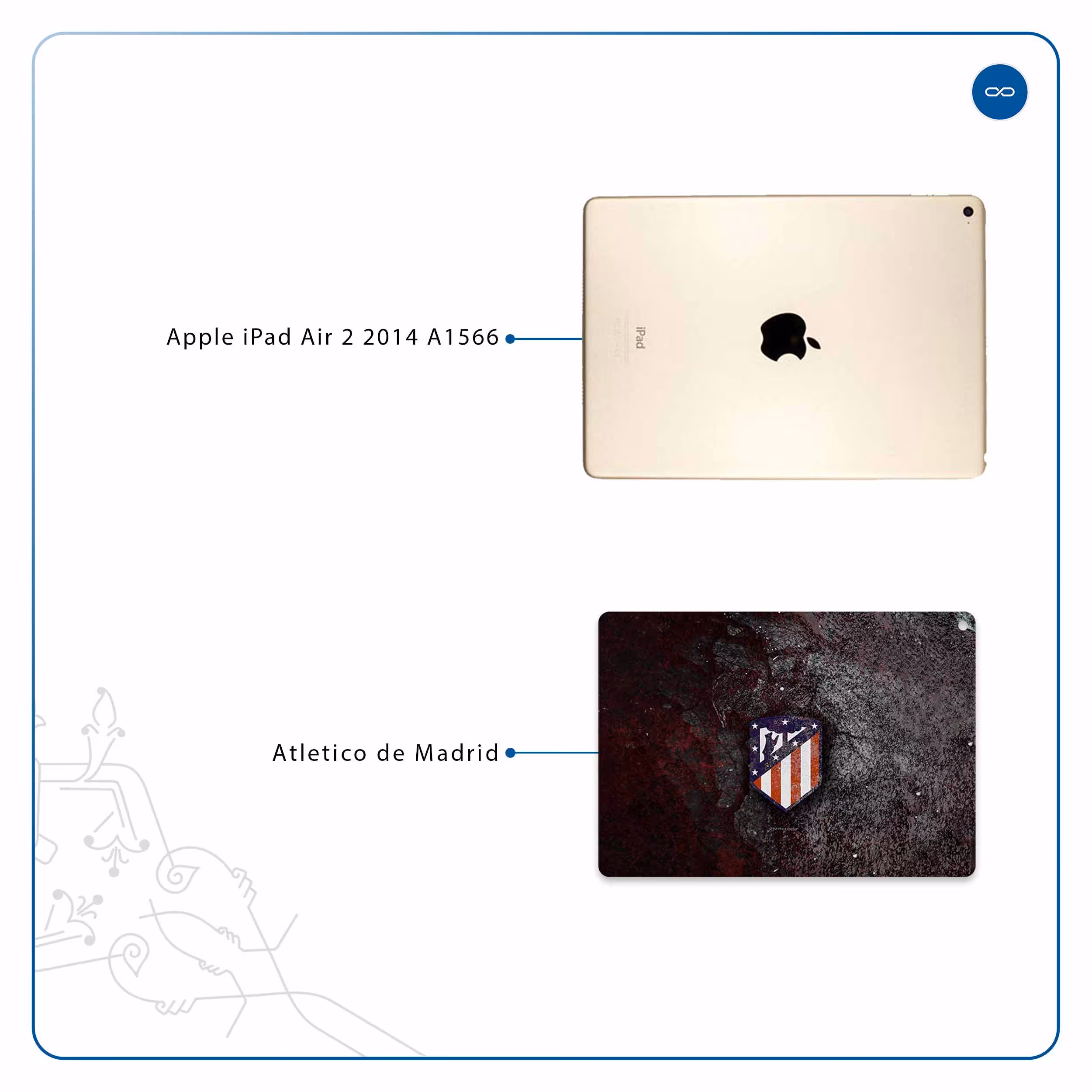 برچسب پوششی ماهوت مدل Atletico de Madrid مناسب برای تبلت اپل iPad Air 2 2014 A1566