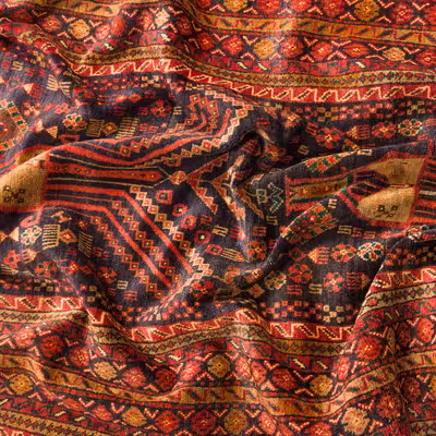 فرش دستبافت کناره طول سه متری مدل نقشه بلوچ  کد 33.1863