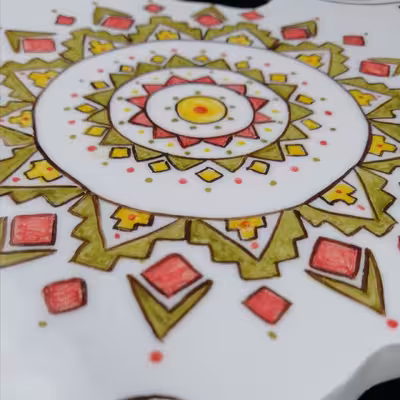 شیرینی خوری سرامیکی هیوا طرح جبه پایه دار کد 10998801