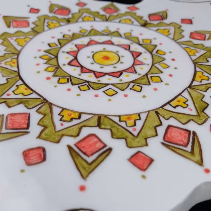 شیرینی خوری سرامیکی هیوا طرح جبه پایه دار کد 10998801