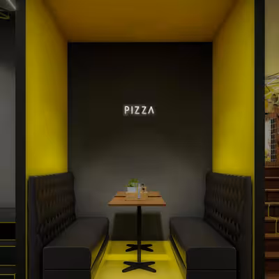 چراغ دیواری نئون دیزاین طرح Pizza-Text_WHT