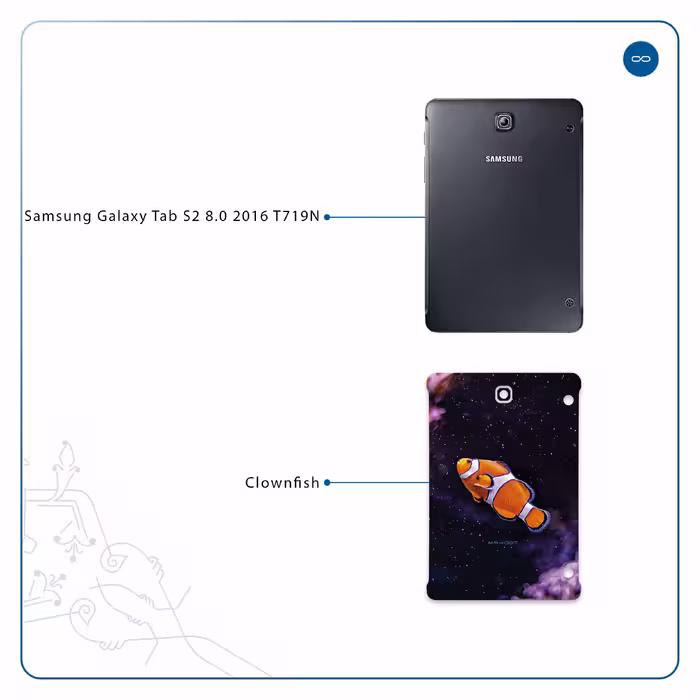 برچسب پوششی ماهوت مدل Clownfish مناسب برای تبلت سامسونگ Galaxy Tab S2 8.0 2016 T719N