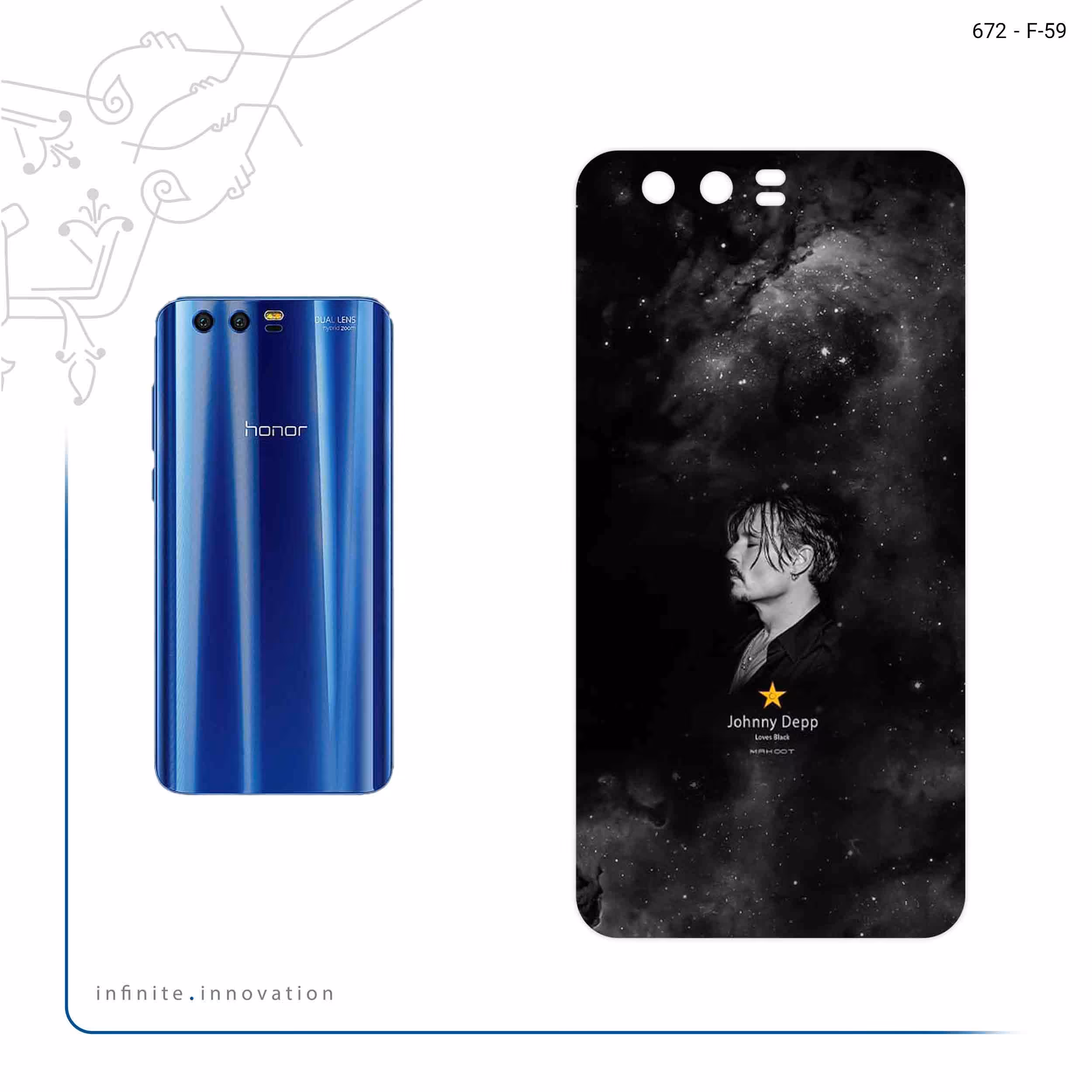 برچسب پوششی ماهوت مدل Johnny Depp مناسب برای گوشی موبایل آنر 9