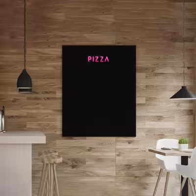 چراغ دیواری نئون دیزاین مدل Pizza-Text-BL_PN