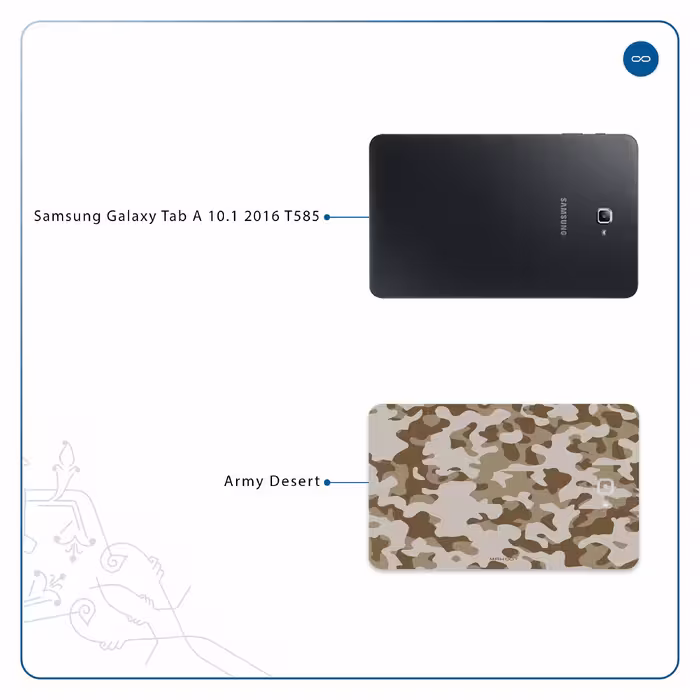 برچسب پوششی ماهوت مدل Army-Desert مناسب برای تبلت سامسونگ Galaxy Tab A 10.1 2016 T585