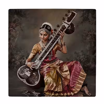 زیر لیوانی  طرح بانوی نوازنده کد    5925293_4617