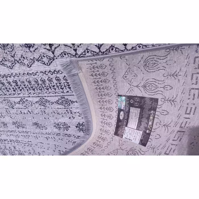 فرش ماشینی زمرد مشهد مدل NO015 زمینه طوسی