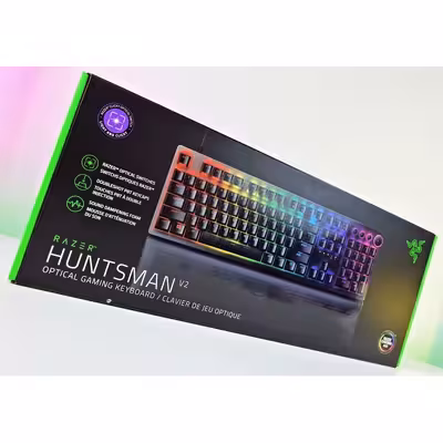 کیبورد مخصوص بازی ریزر مدل (Linear Optical) Huntsman V2 Red Switch
