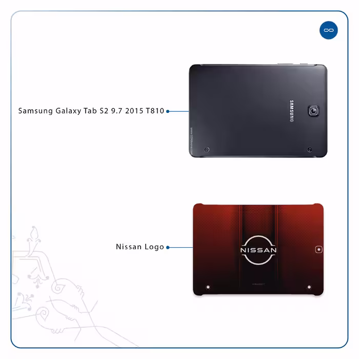 برچسب پوششی ماهوت مدل Nissan-Logo مناسب برای تبلت سامسونگ Galaxy Tab S2 9.7 2015 T810