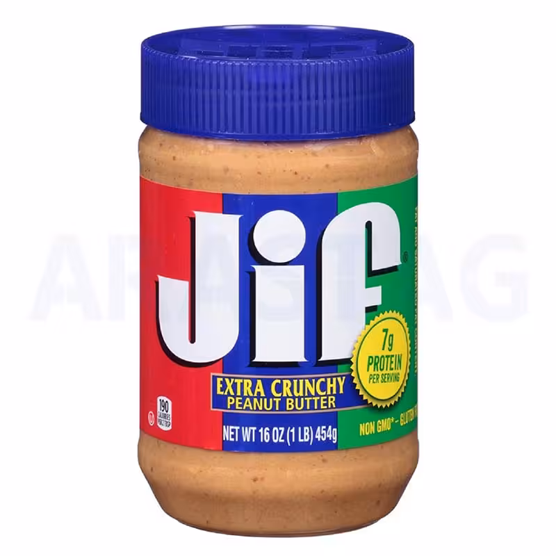 کره بادام زمینی کرانچی جیف Jif وزن 454 گرمی