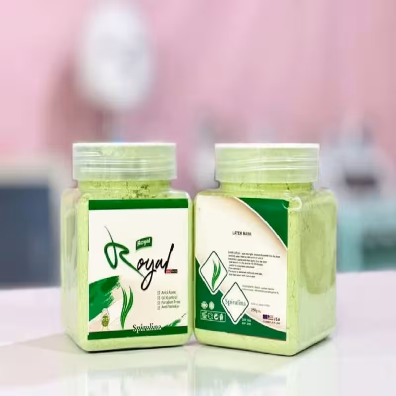 ماسک لاتکسی لایه بردار پوست عصاره جلبک اسپیرولینا  250 گرمی برند رویال ROYAL 