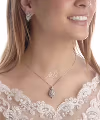 💍نیم ست جواهری خاص و زیبا  (با زنجیر ) با طراحی ژورنالی جواهرات به روز دنیا ؛ نقره عیار 925(N_4122)