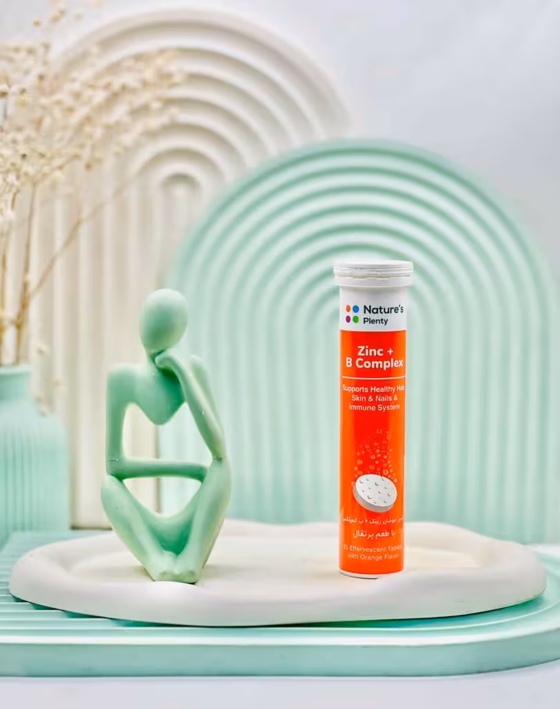 قیمت و خرید قرص جوشان زینک و ب کمپلکس نیچرز پلنتی با طعم پرتقال 20 عددی -