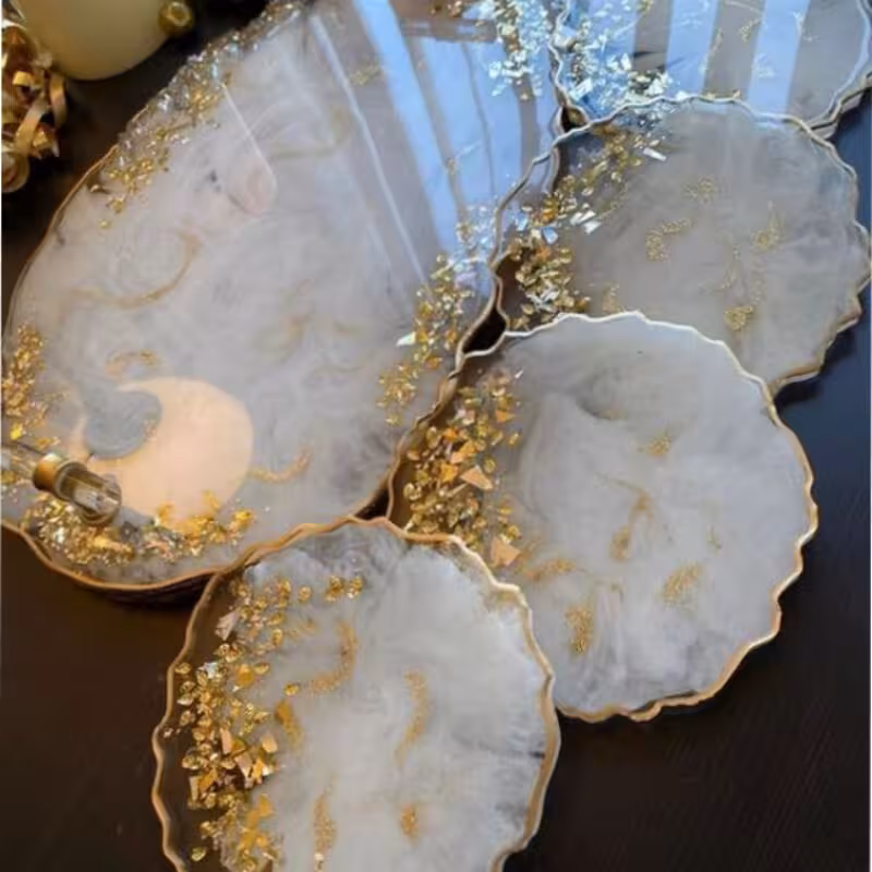 سینی پذیرایی رزینی سینی بله برون و زیر استکانی 6تایی