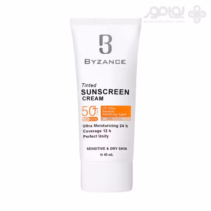 کرم ضد آفتاب رنگی بیزانس SPF50 شماره 30 رنگ بژ طلایی حجم 40 میل