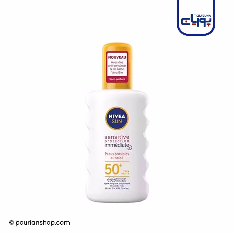 اسپری ضد آفتاب نیوا محافظ فوری پوست حساس Nivea Sun Spray Sensitive Protection Immédiate SPF50 Peaux Sensibles au Soleil SPF50_ 200ml