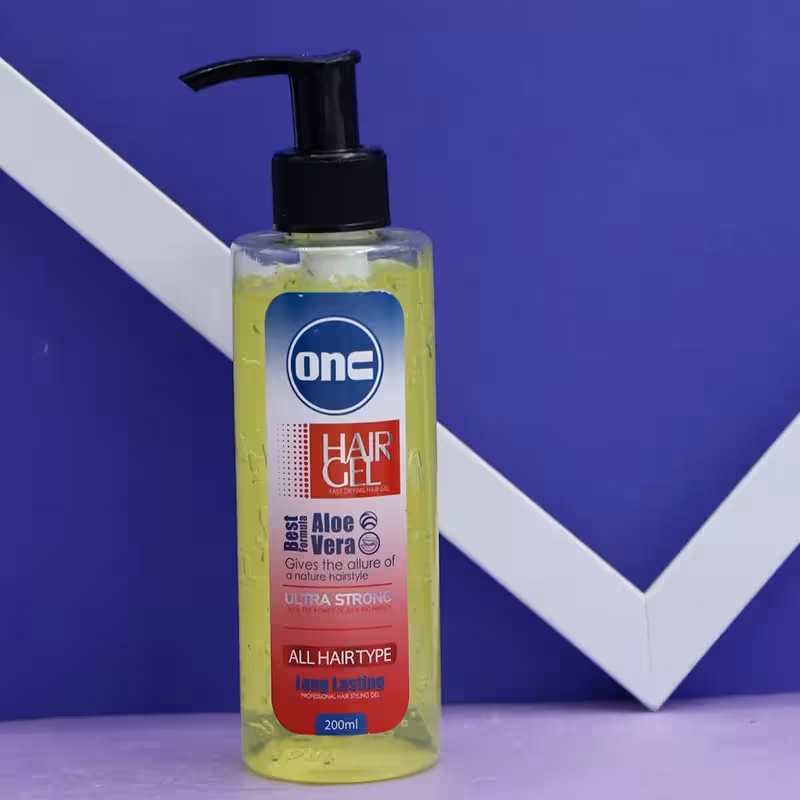 عمده فروشی ژل پمپی موی سر رنگ زرد انس onc مناسب انواع مو حجم 200 میل 90961