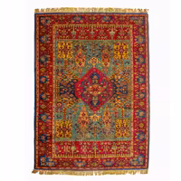 فرش دستبافت 3 متری چله و گل ابریشم تک ترنج