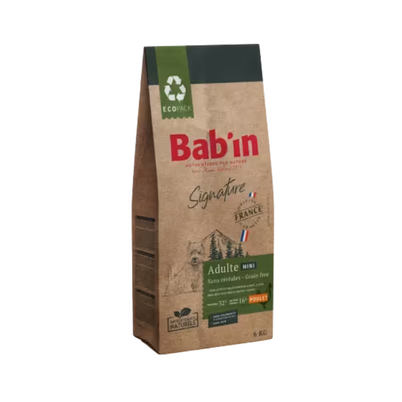 غذای خشک سگ بالغ Mini Adult مینی ادالت بدون غلات مرغ برند Babin بابین 2 کیلویی