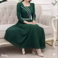 پیراهن مهمانی زنانه کرپ مدل پیراهن زیبای ماکسی مجلسی پلیسه لارا
