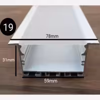 پروفیل لاینر نوری ( آلومینیومی) توکار به همراه دیفیوزر کد 19