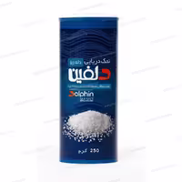 نمک خوراکی دریایی دانه ریز تصفیه شده ید دار 250 گرم برند دلفین