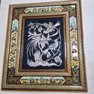 تابلو قلم زنی خاتم مینیاتور