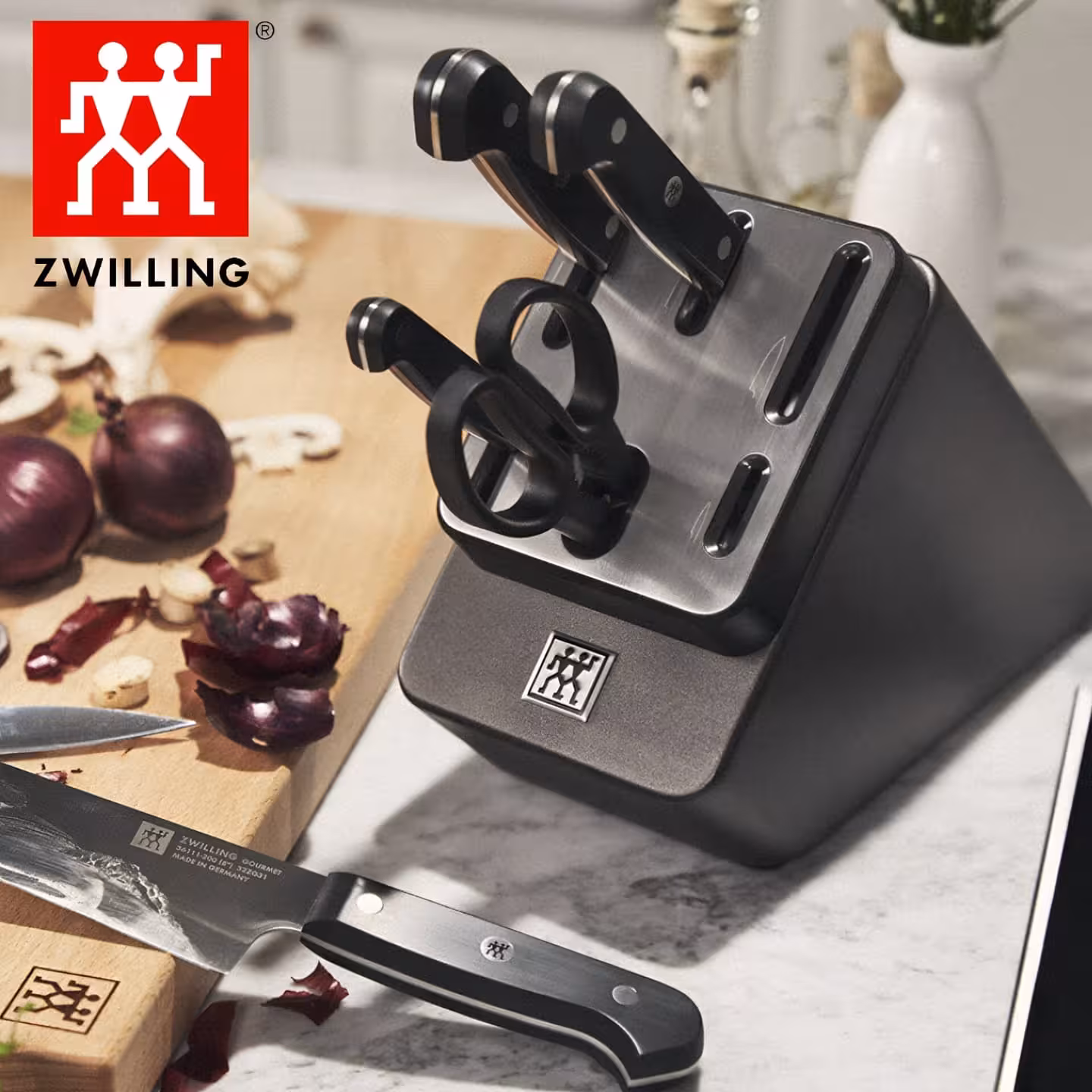 سرویس چاقو زولینگ مدل VIER STERNE Self Sharpening Knife Block