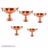 میوه خوری مسی پایه دار زنجان 5 عددی در 5 سایز کد SHH-80