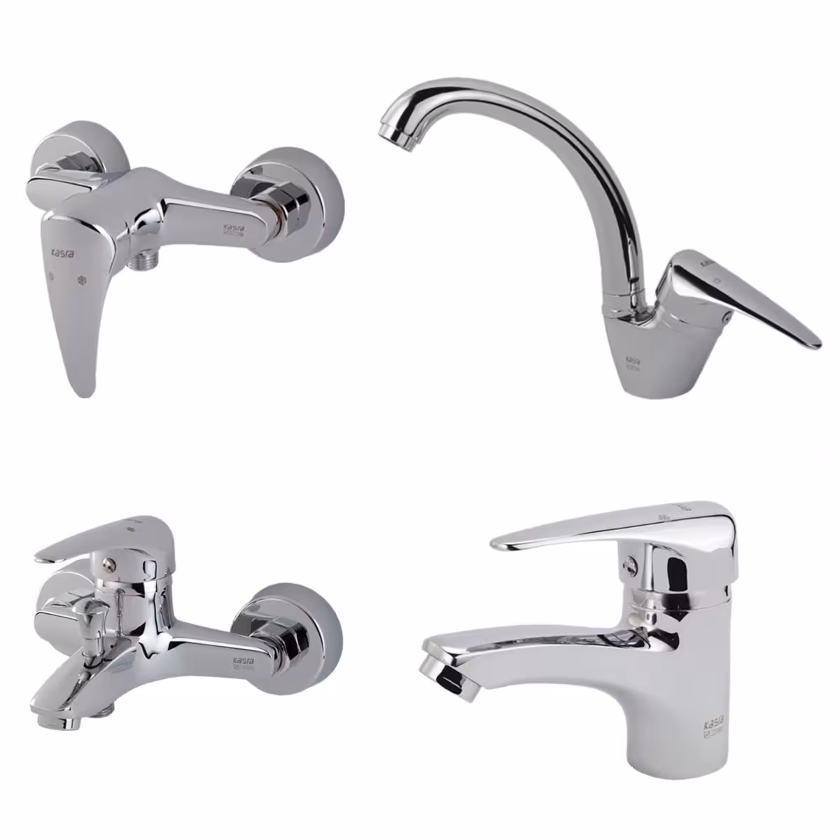 ست چهار تکه شیرالات کسری  کارون کروم