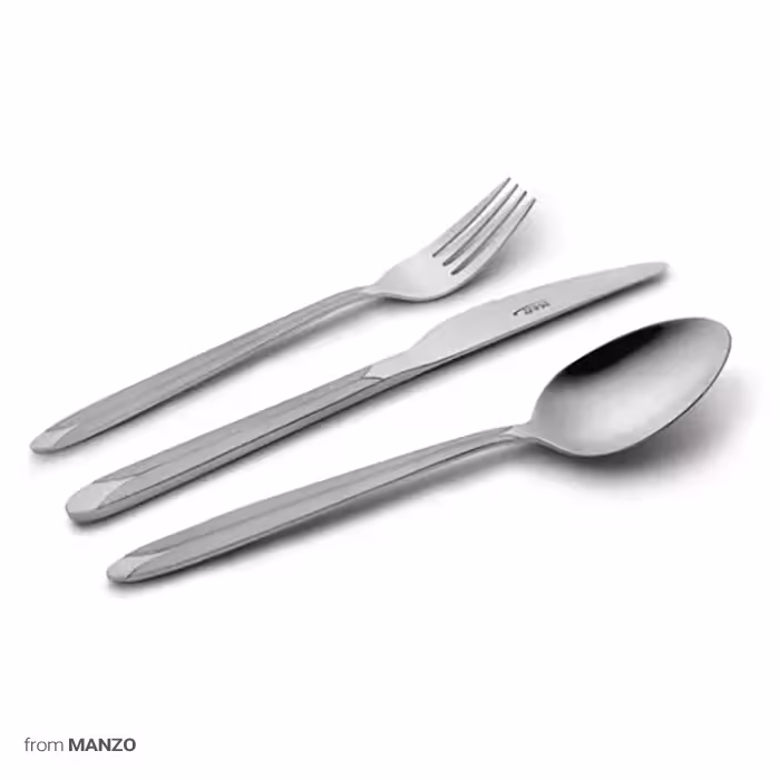 سرویس قاشق و چنگال 136 پارچه ناب استیل مدل پالرمو مات