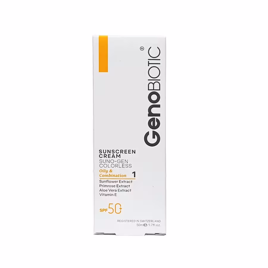 کرم ضد آفتاب SPF50 ژنوبایوتیک فاقد چربی مناسب پوست چرب