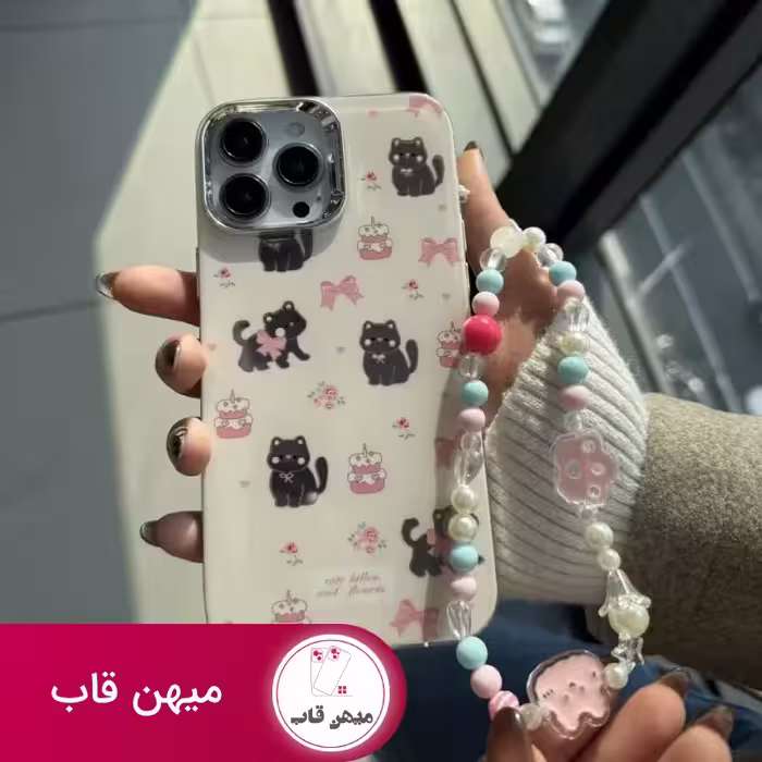 قاب گربه پاپیونی همراه بدون بند اویز گربه - کد (65087)