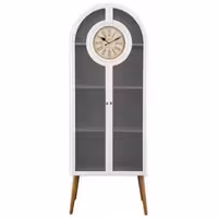 ویترین و کتابخانه چوبی مدل WOODLYN کد HGDC-83 رنگ سفید