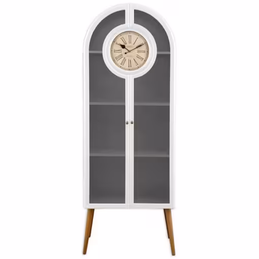 ویترین و کتابخانه چوبی مدل WOODLYN کد HGDC-83 رنگ سفید