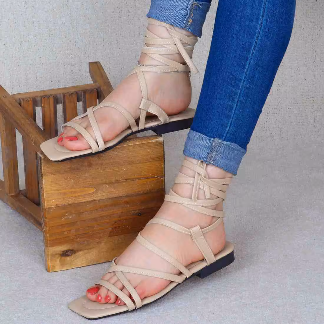 صندل بند مچی ساده کرم