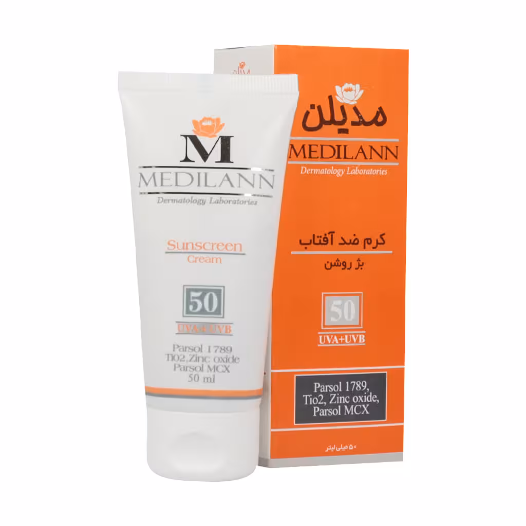کرم ضدآفتاب فاقد چربی رنگی SPF 50 مدیلن