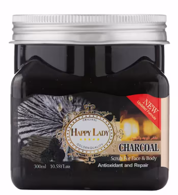 اسکراب شنی صورت و بدن ذغال هپی لیدی