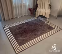 زیر سفره طرح خطی قهوه ای کد 1318