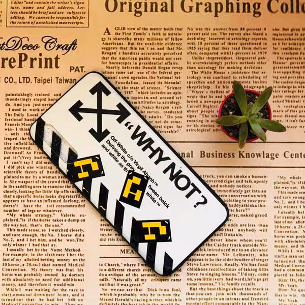 قاب طرحدار OFF WHITE سامسونگ مدل A70 / A70S