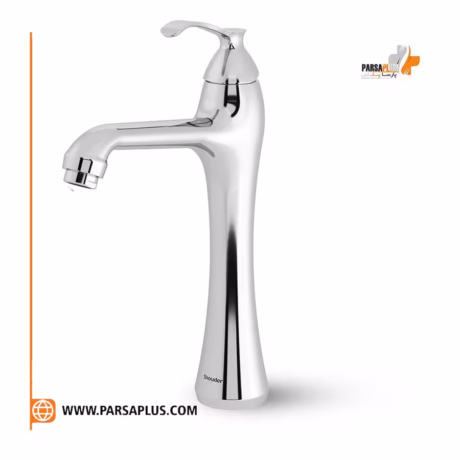 شیر روشویی پایه بلند مدل کلاسیک کروم
